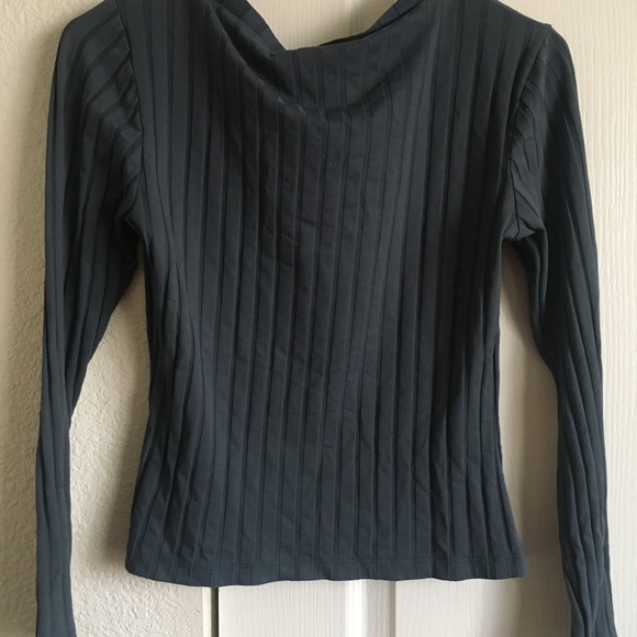Gray Ribbed Long Sleeve - Picture 2 of 2